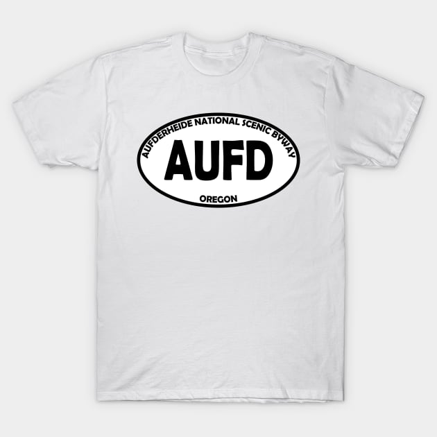 Aufderheide National Scenic Byway oval T-Shirt by nylebuss